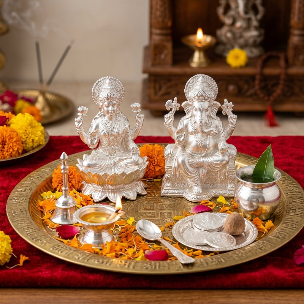 999 Pure Silver Pooja Articles